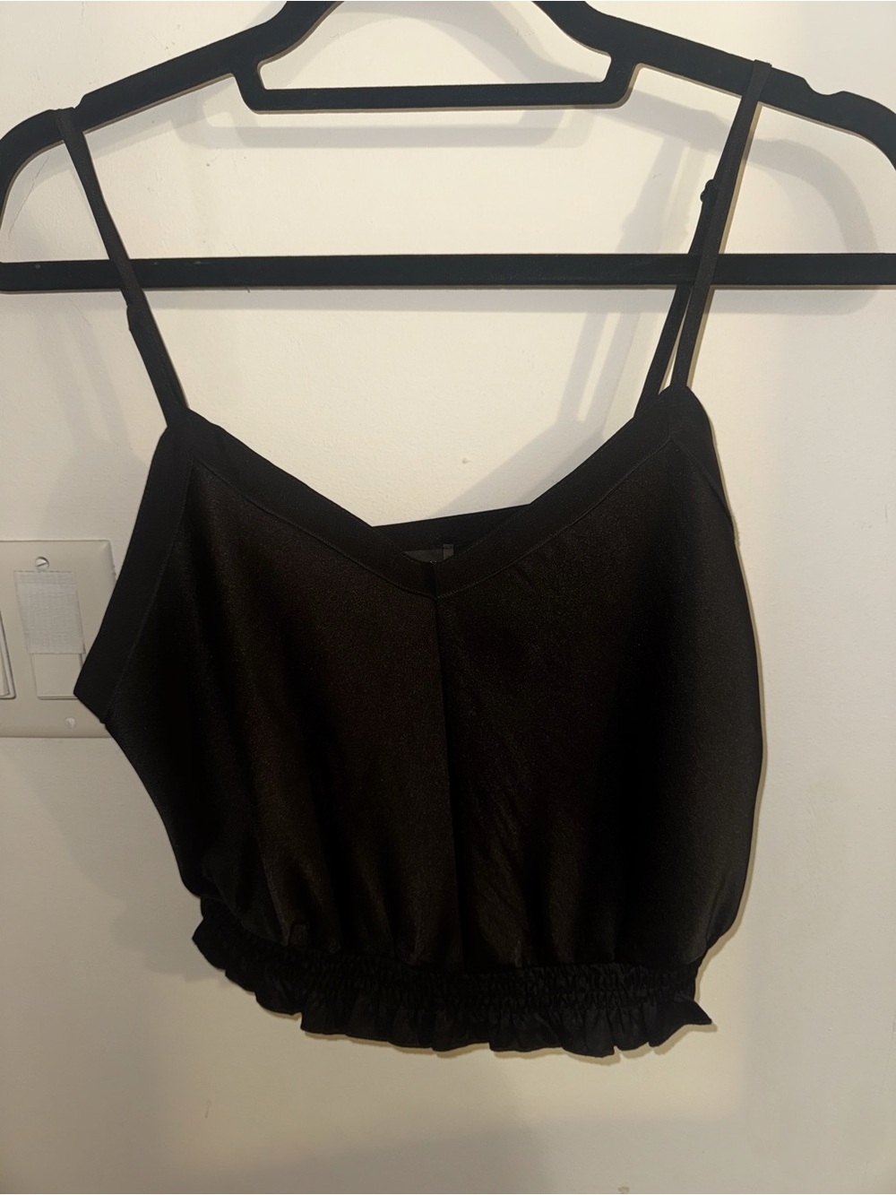 Black Women's Cropped Cami Top